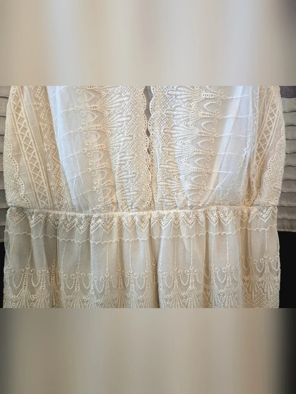 Free People Cream Lace Detail Dress
